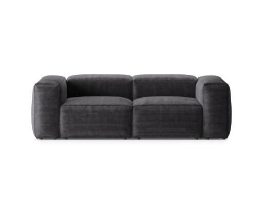 Canapea 2 locuri, Bergamo, Cosmopolitan Design, 224x108x70 cm, catifea chenille raiata, gri