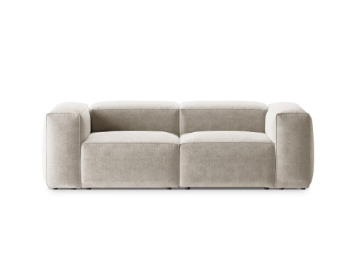Canapea 2 locuri, Bergamo, Cosmopolitan Design, 224x108x70 cm, tesatura structurata, bej