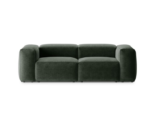 Canapea 2 locuri, Bergamo, Cosmopolitan Design, 224x108x70 cm, tesatura structurata, verde muschi