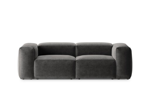 Canapea 2 locuri, Bergamo, Cosmopolitan Design, 224x108x70 cm, tesatura structurata, grafit