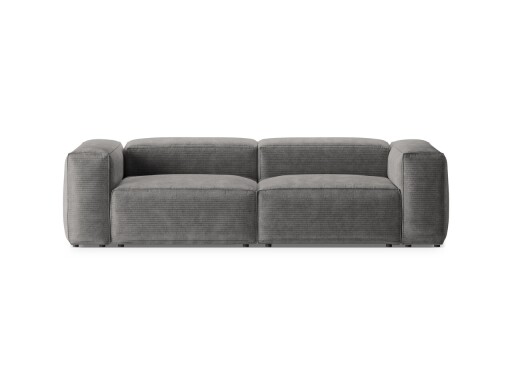 Canapea 3 locuri, Bergamo, Cosmopolitan Design, 264x108x70 cm, catifea chenille raiata, gri deschis