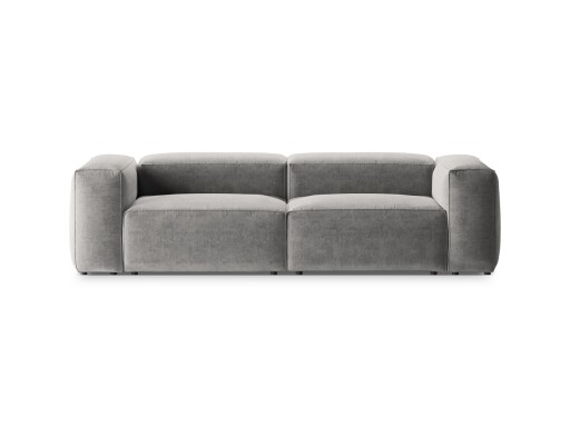 Canapea 3 locuri, Bergamo, Cosmopolitan Design, 264x108x70 cm, tesatura structurata, gri deschis