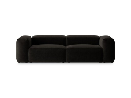 Canapea 3 locuri, Bergamo, Cosmopolitan Design, 264x108x70 cm, tesatura structurata, negru