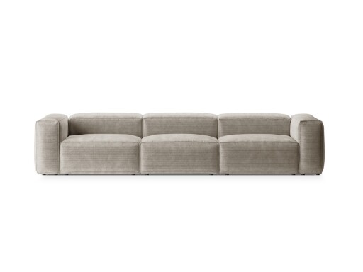 Canapea 4 locuri, Bergamo, Cosmopolitan Design, 364x108x70 cm, catifea chenille raiata, ivoriu