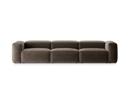 Canapea 4 locuri, Bergamo, Cosmopolitan Design, 364x108x70 cm, tesatura structurata, cappuccino