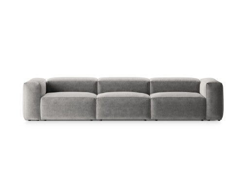 Canapea 4 locuri, Bergamo, Cosmopolitan Design, 364x108x70 cm, tesatura structurata, gri deschis