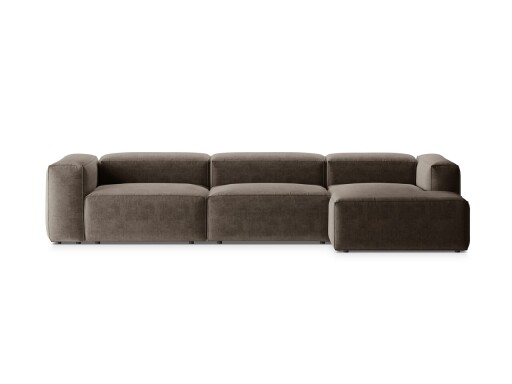 Coltar dreapta 4 locuri, Bergamo, Cosmopolitan Design, 344x152x70 cm, tesatura structurata, cappuccino