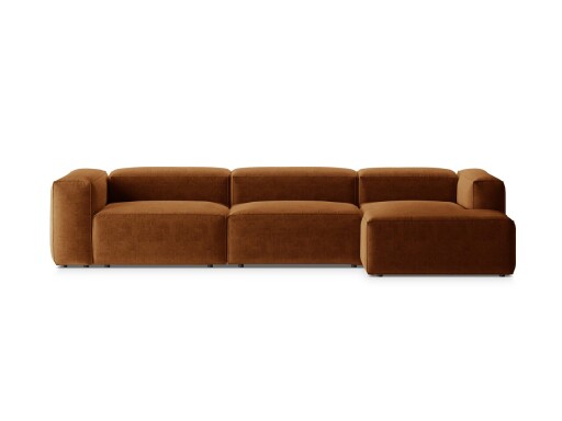 Coltar dreapta 4 locuri, Bergamo, Cosmopolitan Design, 344x152x70 cm, tesatura structurata, gri maro