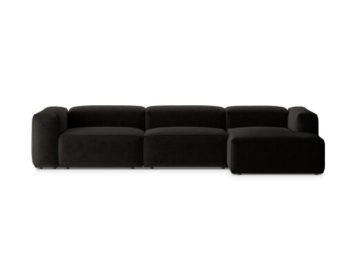 Coltar dreapta 4 locuri, Bergamo, Cosmopolitan Design, 344x152x70 cm, tesatura structurata, negru