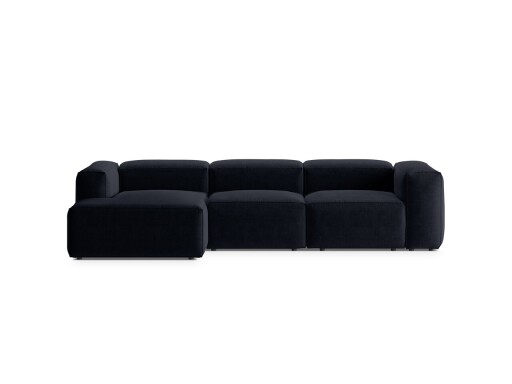 Coltar stanga 3 locuri, Bergamo, Cosmopolitan Design, 304x152x70 cm, tesatura structurata, albastru navy