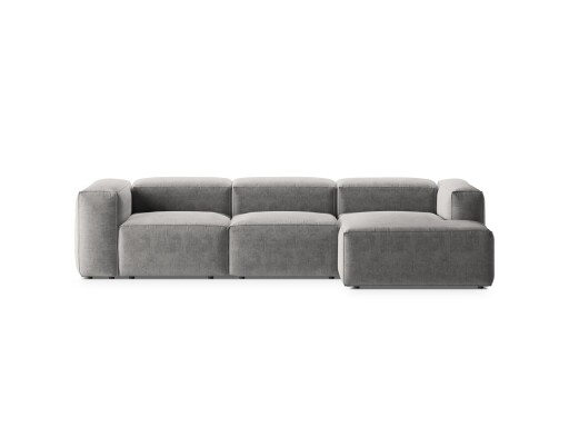 Coltar dreapta 3 locuri, Bergamo, Cosmopolitan Design, 304x152x70 cm, tesatura structurata, gri deschis