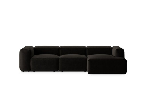 Coltar dreapta 3 locuri, Bergamo, Cosmopolitan Design, 304x152x70 cm, tesatura structurata, negru