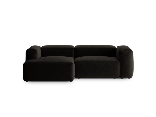 Coltar stanga 2 locuri, Bergamo, Cosmopolitan Design, 244x152x70 cm, tesatura structurata, negru