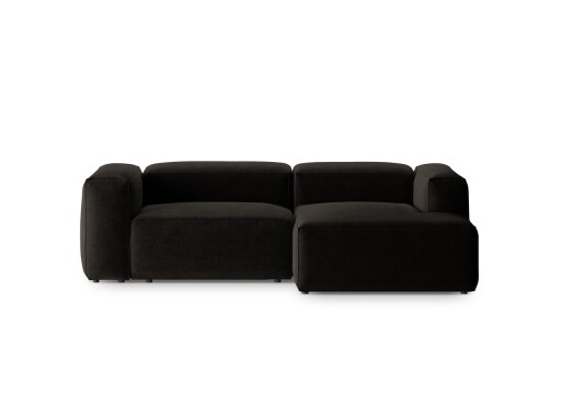 Coltar dreapta 2 locuri, Bergamo, Cosmopolitan Design, 244x152x70 cm, tesatura structurata, negru
