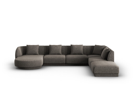 Coltar panoramic dreapta 6 locuri, Tulum, Cosmopolitan Design, 330x255x70 cm, tesatura chenille, gri