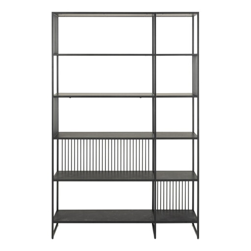 Bibliotecă neagră 120x185x35 cm Strington – Actona