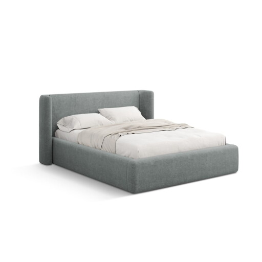 Pat matrimonial gri închis tapițat cu spațiu de depozitare cu somieră 140x200 cm Jason – Windsor & Co Sofas