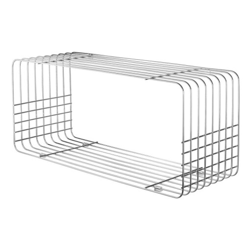 Bibliotecă de perete argintiu-lucios din metal 70x30 cm Wire – Mette Ditmer Denmark