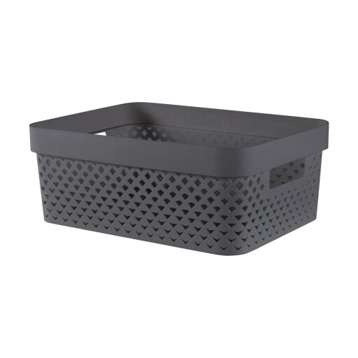Cutie de depozitare gri închis din plastic 36x27x14 cm Pure – Curver