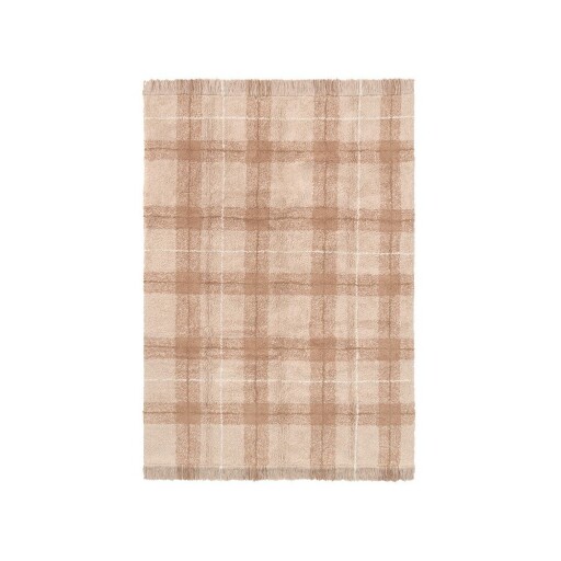 Covor roz deschis lavabil/țesut manual din bumbac 140x190 cm Tartan Rose – Lorena Canals