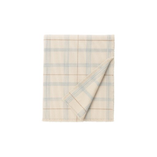 Cuvertură pentru copii crem/verde salvie din bumbac 140x200 cm Tartan Blue Sage – Lorena Canals