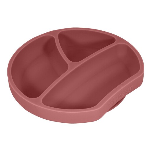 Farfurie pentru copii cărămizie din silicon 19x20,5 cm Dusky Pink – Kindsgut