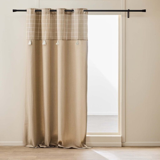 Draperie maro din amestec de bumbac 140x240 cm Everest – douceur d'intérieur