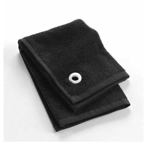 Prosop negru din bumbac din frotir 50x50 cm Cuistot – douceur d'intérieur