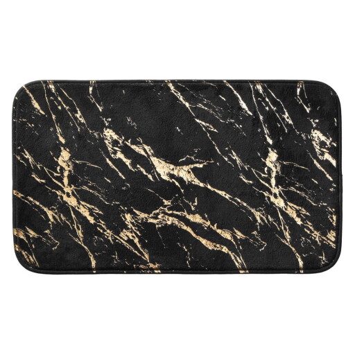 Covoraș de baie negru/auriu 45x75 cm Aquamarbre – douceur d'intérieur
