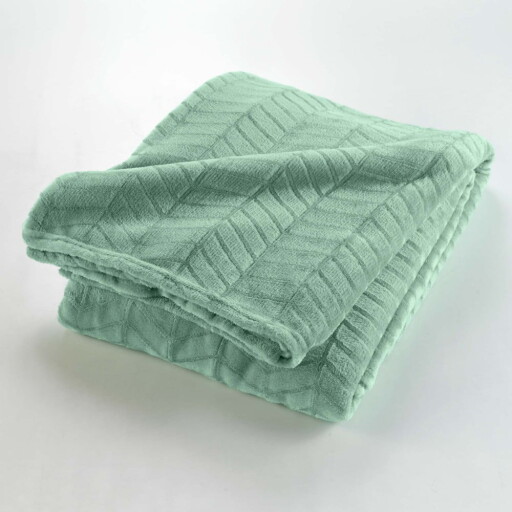 Cuvertură verde-deschis din microflanel 180x220 cm Arya – douceur d'intérieur