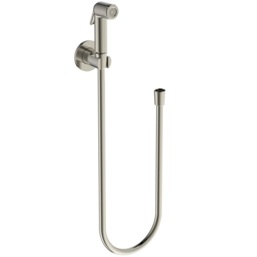 Set dus igiena intima Ideal Standard IdealSpray cu agatatoare  furtun 125cm si para de dus cu control  silver storm