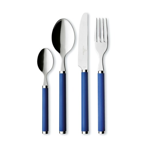 Set tacamuri 24 piese, Villeroy &amp; Boch, Play!, inox, albastru