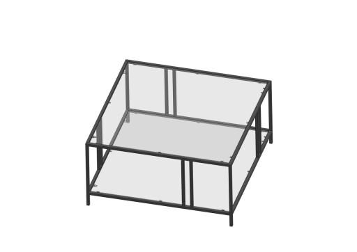 Masuta de cafea, Caliente, Uranüs, 80x40x80 cm, Sticla temperata, Negru