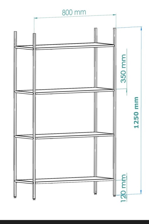 Corp biblioteca, Caliente, Marta, 80x126x30 cm, PAL, Negru