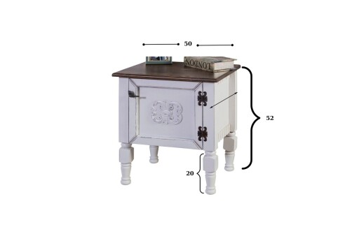 Noptiera, Ephelia, Ada Nightstand, 50x40x52 cm, MDF , Negru