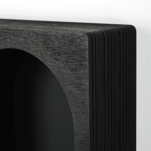 Raft de perete, Evila Originals, Cry003-S, 35x23x6 cm, Lemn masiv, Negru