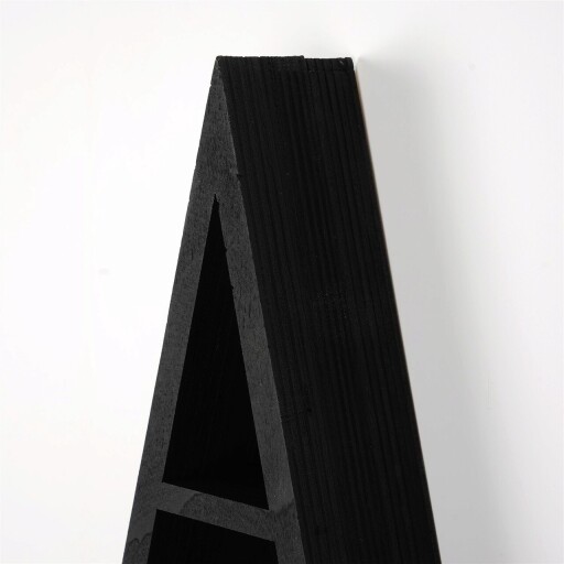 Raft de perete, Evila Originals, Cry002-S, 26x50x6 cm, Lemn masiv, Negru