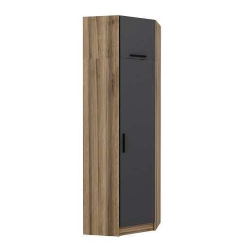 Dulap pentru haine, Minerva, Kale Anthracite Oak, 74x255x52 cm, PAL, Antracit / Stejar