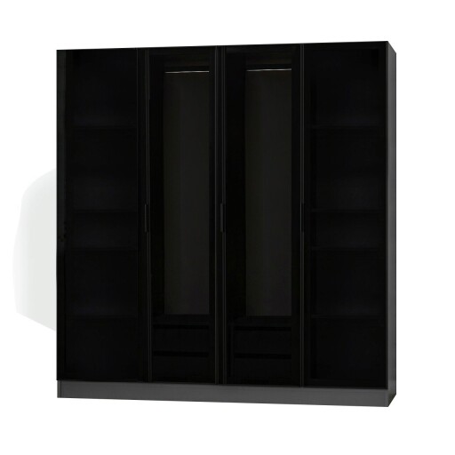 Dulap pentru haine, Minerva, Kale, 180x190x52 cm, PAL, Antracit / Negru