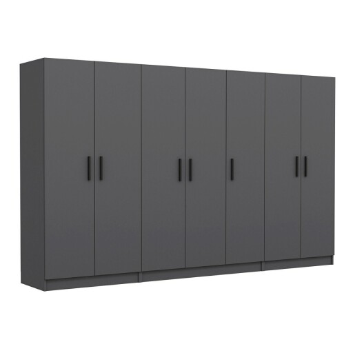 Dulap pentru haine, Minerva, Kale, 315x210x52 cm, PAL, Antracit