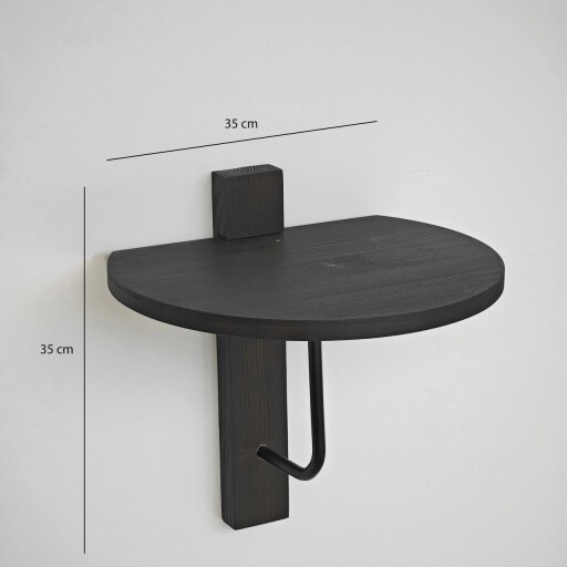 Raft de perete, Neostill, Reve, 35x35 cm, Lemn, Antracit / Negru