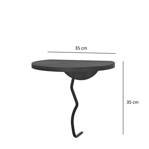 Raft de perete, Neostill, Leo, 35x35 cm, Lemn, Negru / Antracit