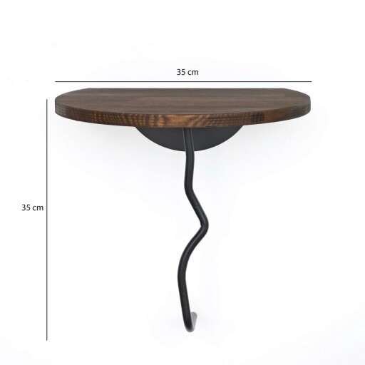 Raft de perete, Neostill, Leo, 35x35 cm, Lemn, Nuc negru