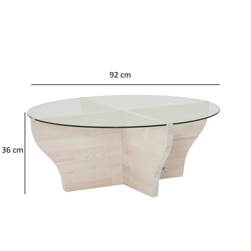 Masuta de cafea, Neostill, Amphora, 92x36x92 cm, Sticla temperata , Alb