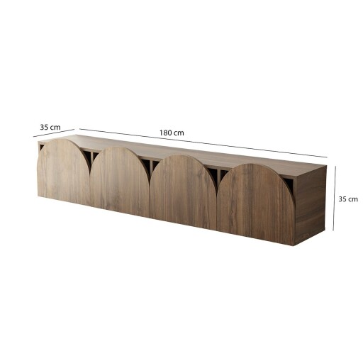 Comoda TV, Neostill, Mesta Walnut, 180x35x35 cm, Cadru: PAL MELAMINAT 100%., Maro