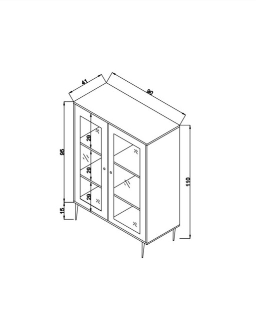 Bufet, Wolina, Jüt Sideboard, 40x90x110 cm, Lemn, Stejar