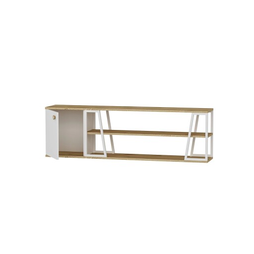 Comoda TV, Arnetti, Lissa Dolapli Tv Stand, 160x30x48 cm, PAL, Safir / Alb