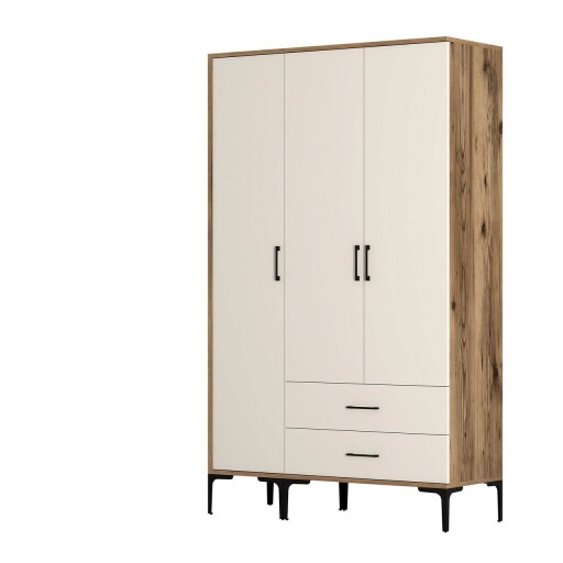 Dulap pentru haine, Hommy Craft, Kumsal ST, 120x47 cm, PAL, Maro/Crem