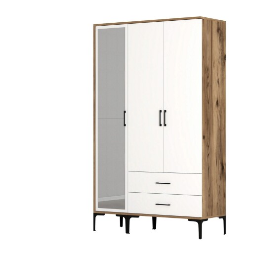 Dulap pentru haine, Hommy Craft, Kumsal RT, 120x47 cm, PAL, Nuc/Alb