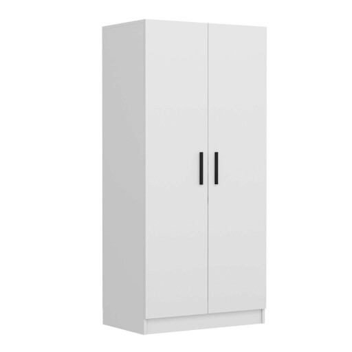 Dulap pentru haine, Minerva, Kale Chain White, 90x190x52 cm, PAL, Alb